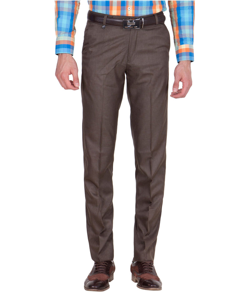 Regular Fit Linen-blend trousers - Dark brown - Men | H&M IN