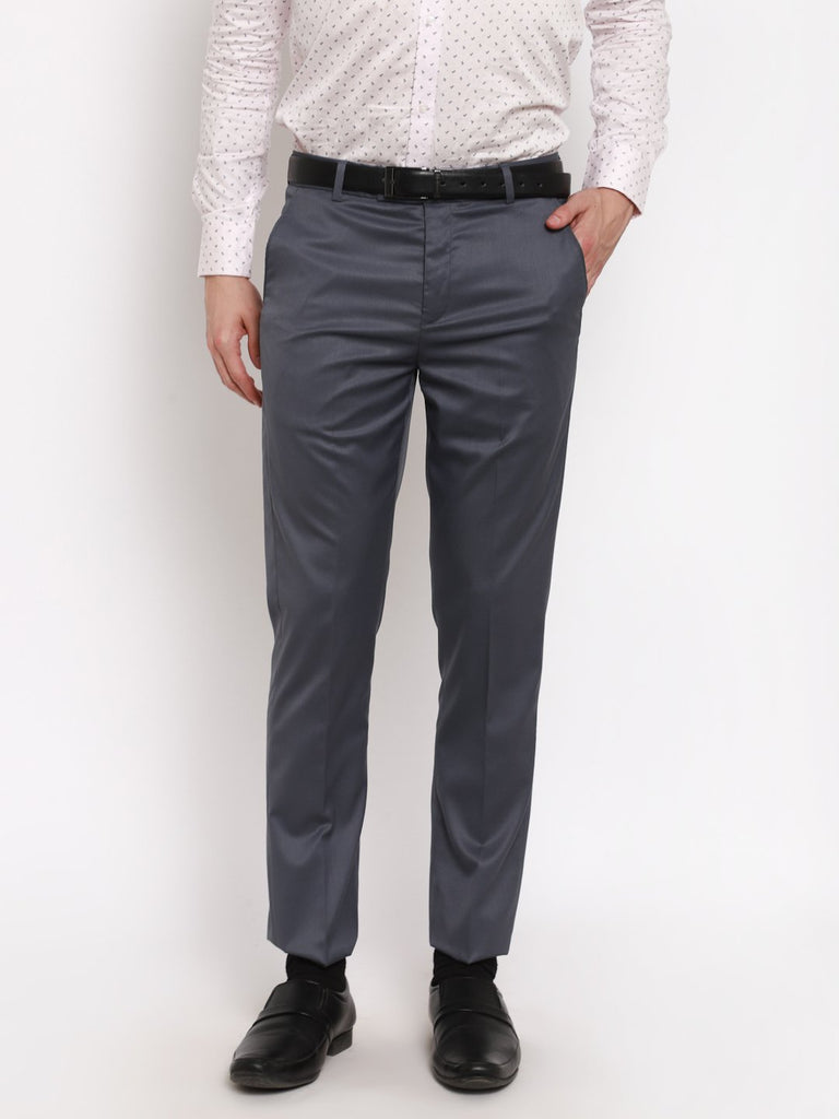 Blue Wool Stretch Whipcord Trousers | Samuelsohn