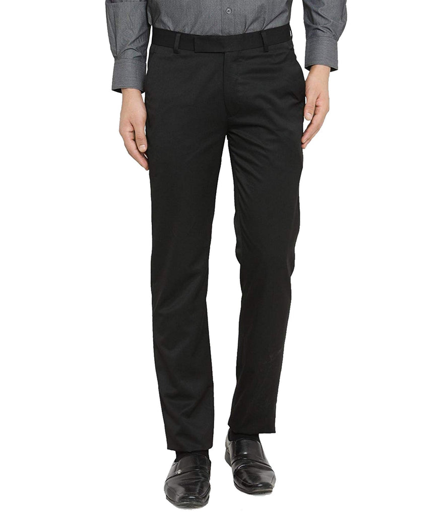 Formal Trouser: Shop Online Men Black Cotton Rayon Formal Trouser