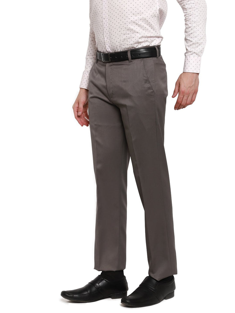 Decible Polyster Blend FormalTrousers For Man formal pants light grey light  grey pant  trousers for men  office pant 