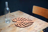 AmericanElm Wooden Placemat and Coaster for Dining table (1 Placemat 30x33 cm, 3 coaster 9x9 cm )