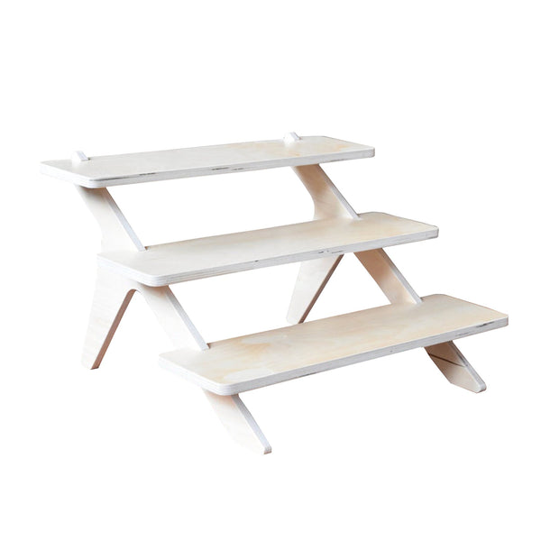 American-Elm Multipurpose Curved 3 Layer Steight, Wooden Shoes Rack, Chappal Stand,Storage Rack