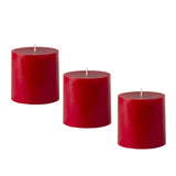 American-Elm 3 pcs Unscented 2x2 Inch Red Round Pillar Candle, Hand Poured Premium Wax Candles for Home Décor