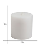 American-Elm 3 pcs Unscented 2x2 Inch White Round Pillar Candle, Hand Poured Premium Wax Candles for Home Decor
