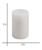 American-Elm 3 pcs Unscented 2x3 Inch White Round Pillar Candle, Hand Poured Premium Wax Candles for Home Decor