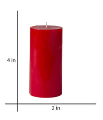 American-Elm 3 pcs Unscented 2x4 Inch Red Round Pillar Candle, Hand Poured Premium Wax Candles for Home Décor
