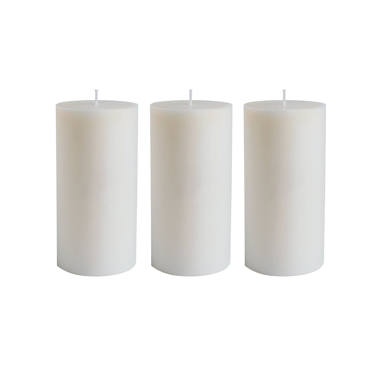 American-Elm 3 pcs Unscented 2x4 Inch White Round Pillar Candle, Hand Poured Premium Wax Candles for Home Decor