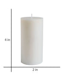 American-Elm 3 pcs Unscented 2x4 Inch White Round Pillar Candle, Hand Poured Premium Wax Candles for Home Decor