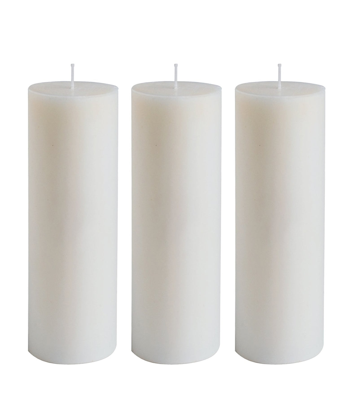 American-Elm 3 pcs Unscented 2x6 Inch White Round Pillar Candle, Hand Poured Premium Wax Candles for Home Decor