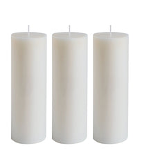 American-Elm 3 pcs Unscented 2x6 Inch White Round Pillar Candle, Hand Poured Premium Wax Candles for Home Decor