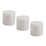 American-Elm 3 pcs Unscented 3x3 Inch White Round Pillar Candle, Premium Wax Candles for Home Decor