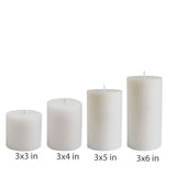 American-Elm 3 pcs Unscented 3x3 Inch White Round Pillar Candle, Premium Wax Candles for Home Decor