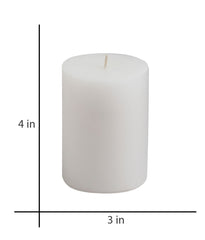 American-Elm 3 pcs Unscented 3x4 Inch White Round Pillar Candle, Premium Wax Candles for Home Decor