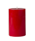 American-Elm 3 pcs Unscented 3x5 Inch Red Round Pillar Candle, Premium Wax Candles for Home Decor