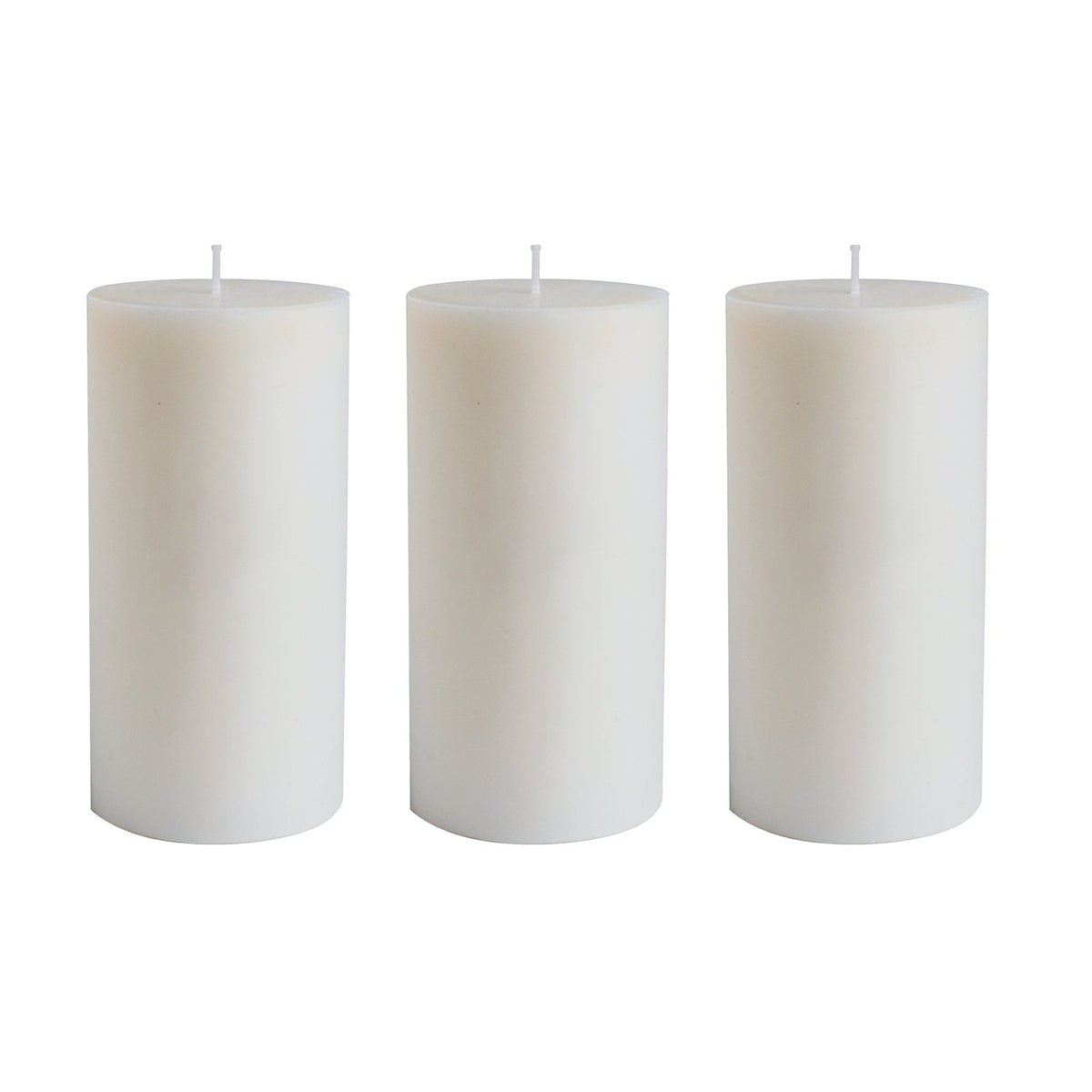 American-Elm 3 pcs Unscented 3x6 Inch White Round Pillar Candle, Premium Wax Candles for Home Decor
