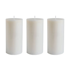 American-Elm 3 pcs Unscented 3x6 Inch White Round Pillar Candle, Premium Wax Candles for Home Decor