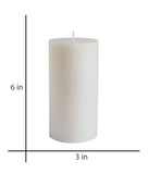 American-Elm 3 pcs Unscented 3x6 Inch White Round Pillar Candle, Premium Wax Candles for Home Decor