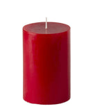 American-Elm Pack of 3 Unscented 4x6 Inch Red Round Pillar Candle, Hand Poured Premium Wax Candles for Home Décor