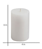 American-Elm Pack of 3 Unscented 4x6 Inch White Round Pillar Candle, Hand Poured Premium Wax Candles for Home Decor