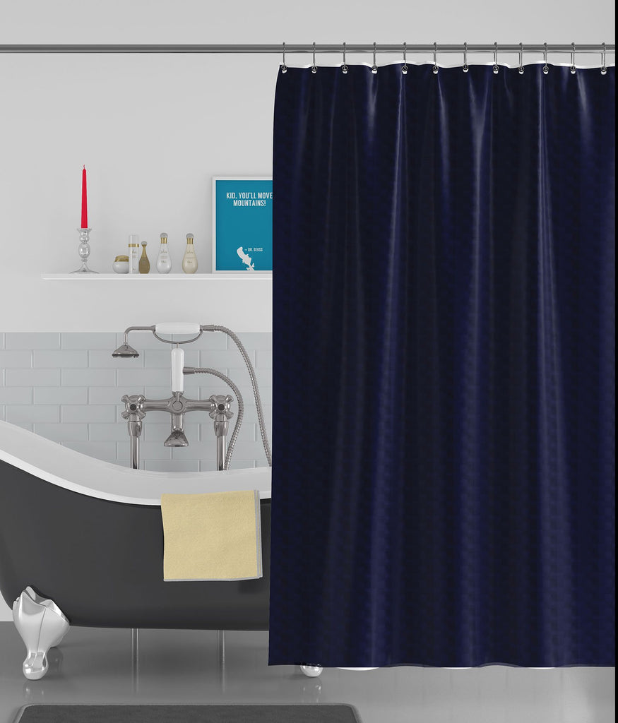 Shower Curtains Dark Blue Polyester On Hs