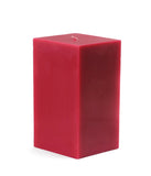 American-Elm 3 pcs Unscented 3x3x4 Inch Red Square Pillar Candle, Premium Wax Candles for Home Decor