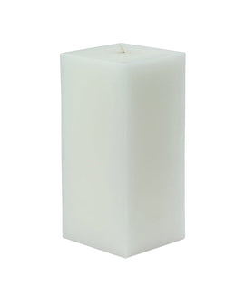 American-Elm 3 pcs Unscented 3x3x5 Inch White Square Pillar Candle, Premium Wax Candles for Home Decor