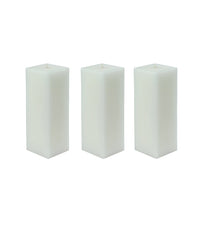 American-Elm 3 pcs Unscented 3x3x6 Inch White Square Pillar Candle, Premium Wax Candles for Home Decor