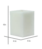 American-Elm Pack of 3 Unscented 4x4x4 Inch White Square Pillar Candle, Hand Poured Premium Wax Candles for Home Decor