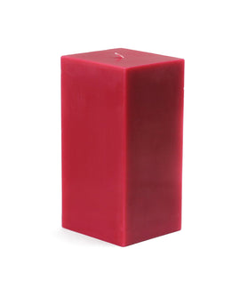 American-Elm Pack of 3 Unscented 4x4x6 Inch Red Square Pillar Candle, Hand Poured Premium Wax Candles for Home Decor