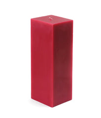 American-Elm Pack of 3 Unscented 4x4x8 Inch Red Square Pillar Candle, Hand Poured Premium Wax Candles for Home Decor
