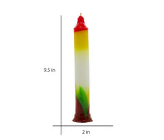 American-Elm Pack of 5 Navrang  2x 10 Inch Multi colour Classic Candle for For Home Decoration
