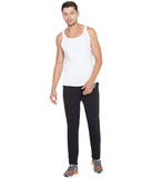American-Elm Black Polyester Slim Fit Designer Printed Track Pant for Men