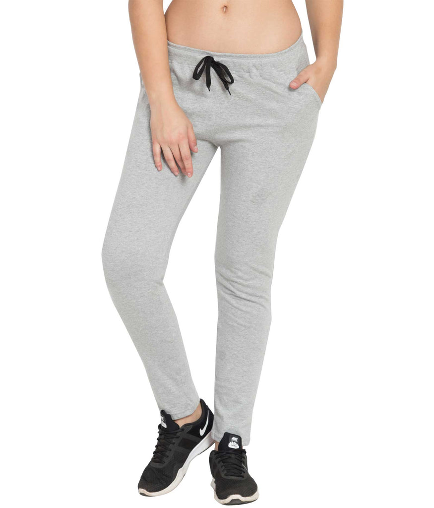 Slim Fit Plain Ladies Grey Cotton Blend Track Pants, Waist Size: 30.0 at Rs  130/piece in Muzaffarnagar