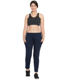 American-Elm Navy Blue Lowers for Women Slim Fit Stylish Cotton Trackpant for Women