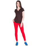 American-Elm Red Cotton Track Pant, Yoga Pant, Gym Wear Jogger Pant for Women