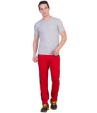 American-Elm Red Men's Cotton Trackpant| Slim Fit Joggers for Men