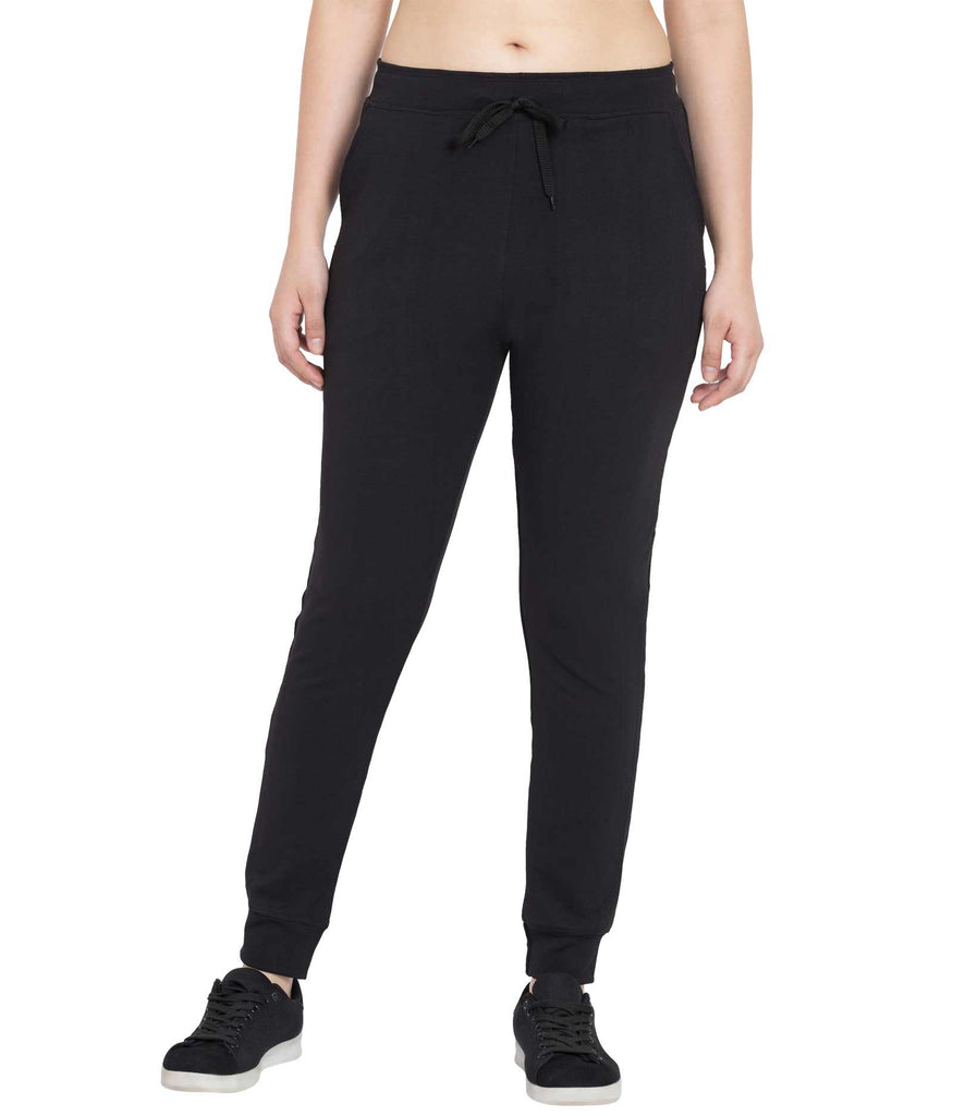 Trackpants: Explore Women Black Polyester Trackpants on