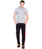 Haoser Men's Black Solid Cotton Track Pants for Daily wear