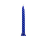 American-Elm 2 Pcs Unscented Long Blue Spiral Twisted Pillar Candle (Blue_1.8 x 13 Inch)