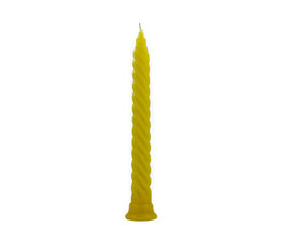 American-Elm 2 Pcs Unscented Long Yellow Spiral Twisted Pillar Candle (Yellow_1.8 x 13 Inch)