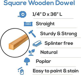 Wooden Square Dowel Sticks, Craft Projects