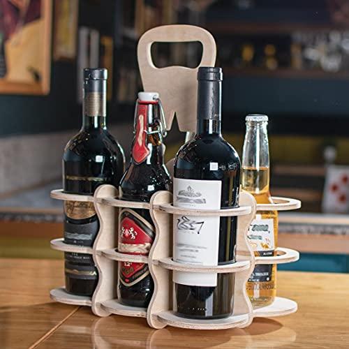 Wine Holder: Check Portable bottle holder Wooden Wine Rack