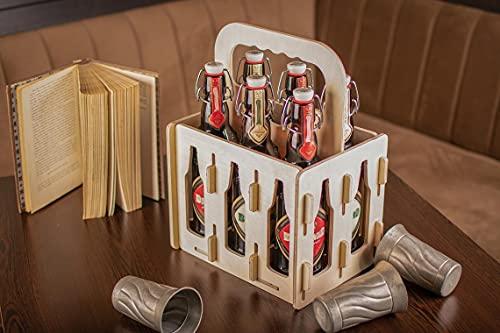 Wooden wine bottle holder