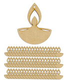 American-Elm Pack of 60 Blank Wooden Diya Cutouts for Diwali Decoration, DIY Art and Craft Diwali Diyas