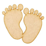 AmericanElm Pack of 10 Pcs Wooden Baby Feet Pair MDF Craft Shapes for Newborn Birth Decoration, Embellishment