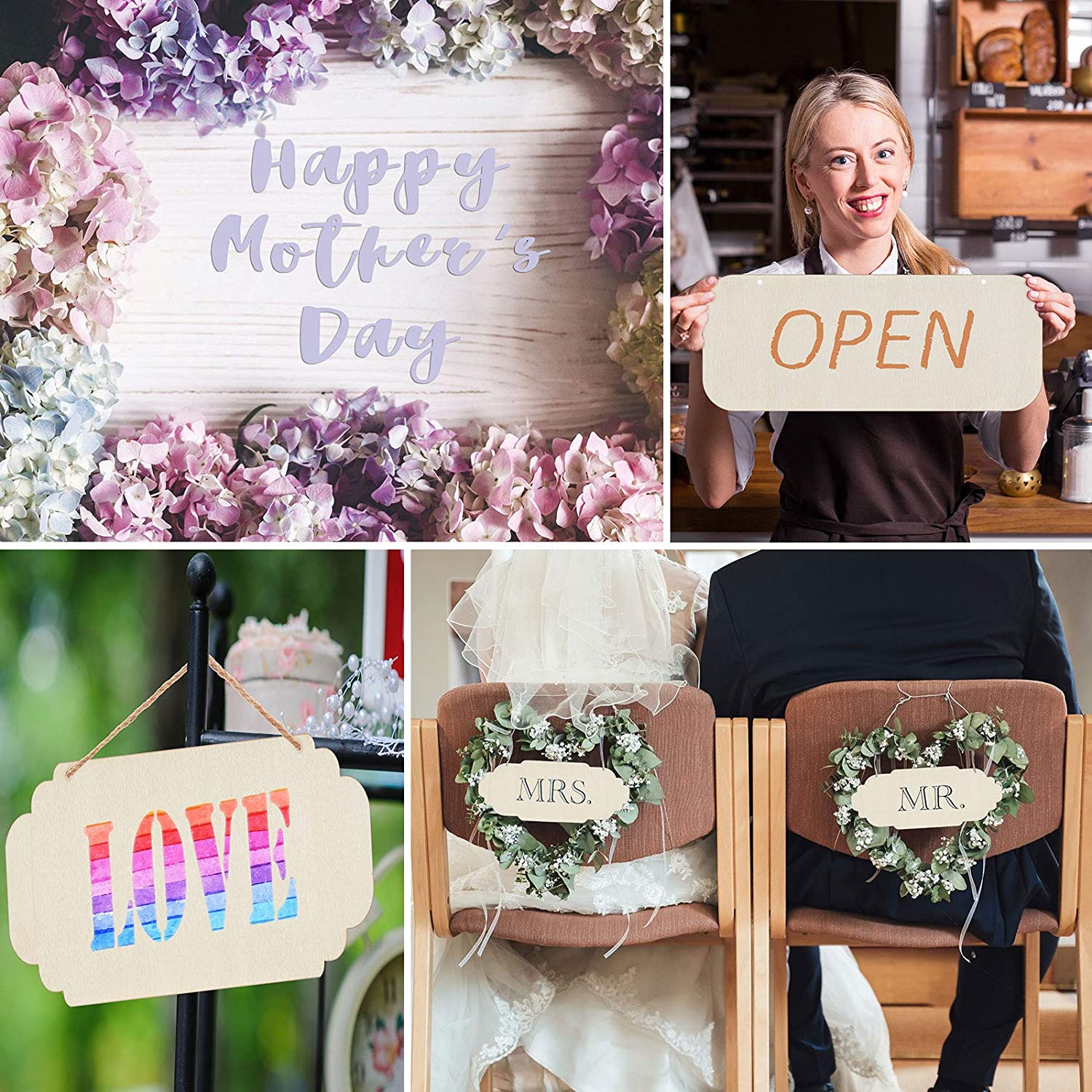  Unfinished rectangular wood sign