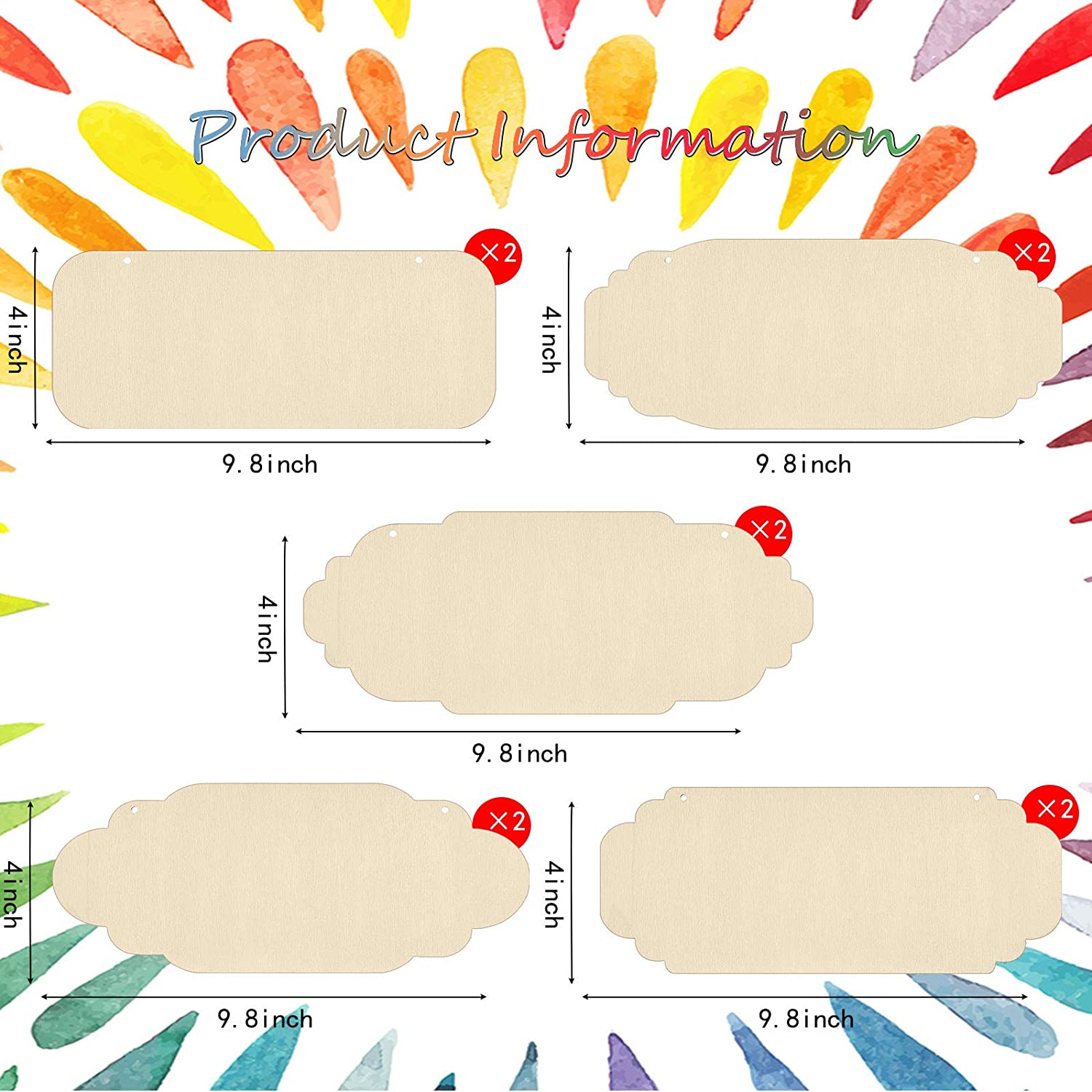  Unfinished rectangular wood sign