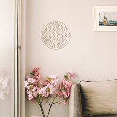 Cliths Fourth Level 12 Inch Flower of Life, Sacred Geometry Wood Wall Art, Spiritual Home Decor for Yoga/Meditation, Chakra