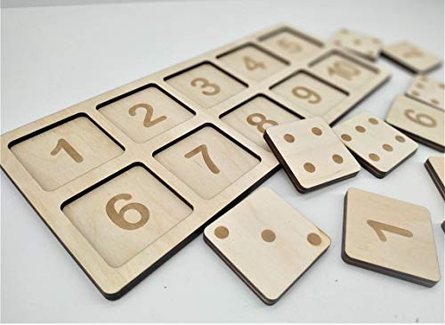 Montessori Number Puzzle 1-10 - Wooden Math Learning Tool For Preschool Kids